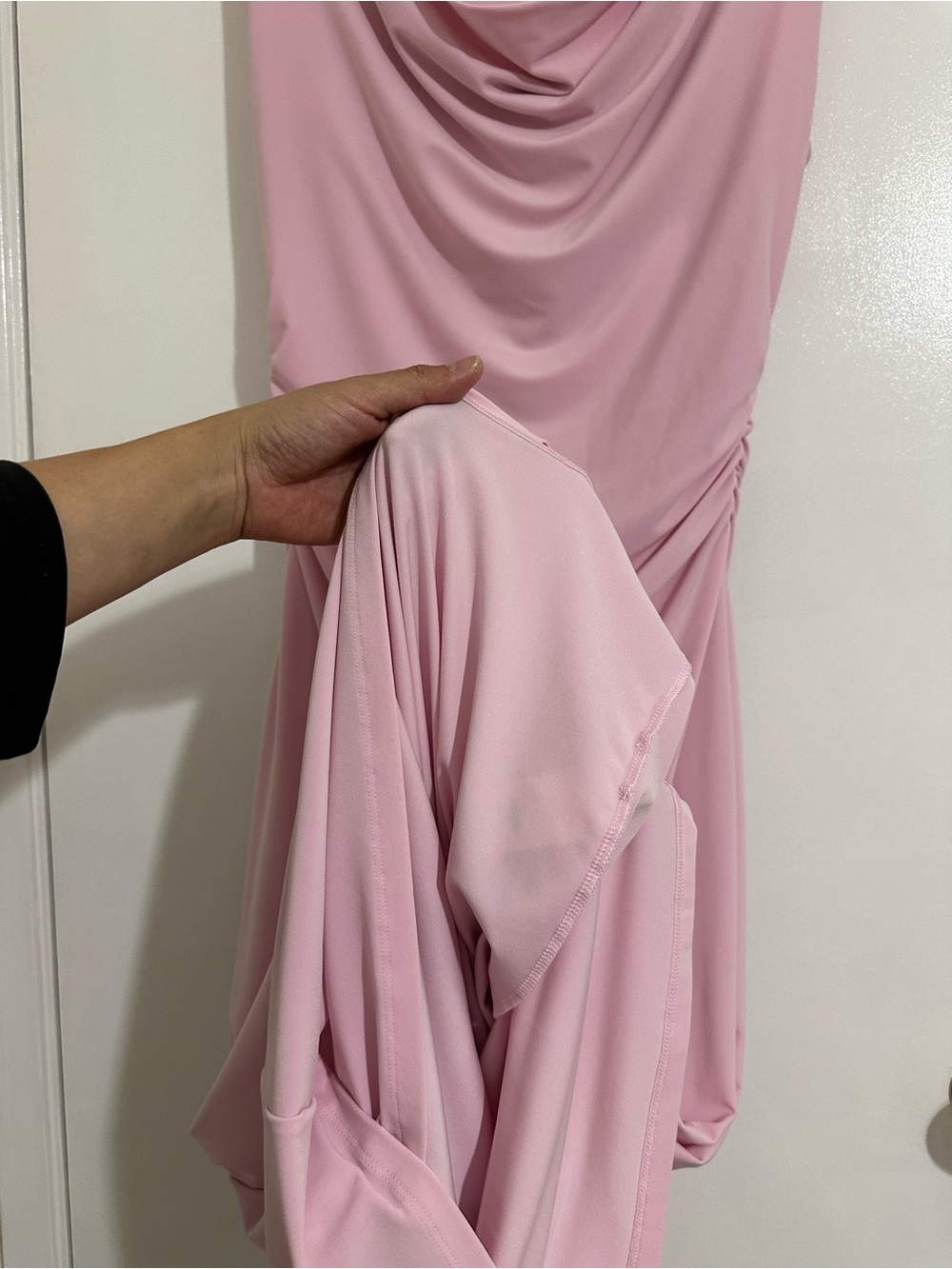 ARITZIA Smooth Matter Tango Sleeveless Cowl Neck Maxi Dress Milkshake Pink EUC - Picture 11 of 13